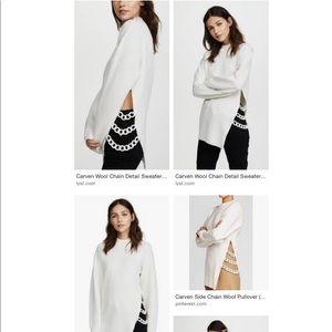 Carven new Women's XS White Chain wool sweater